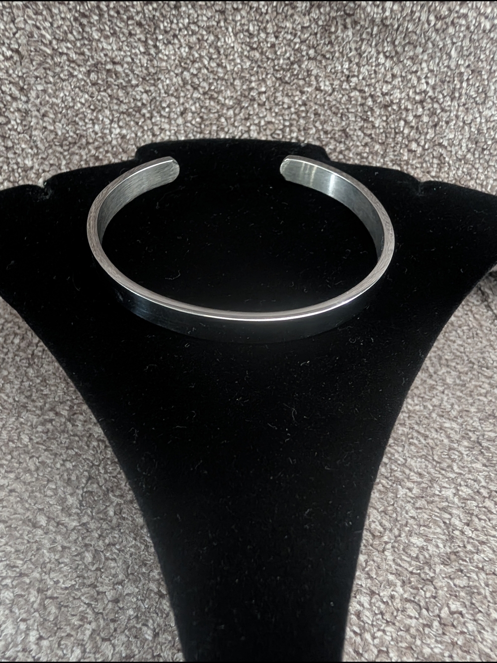 Silver Open Cuff Bracelet With Inscription
